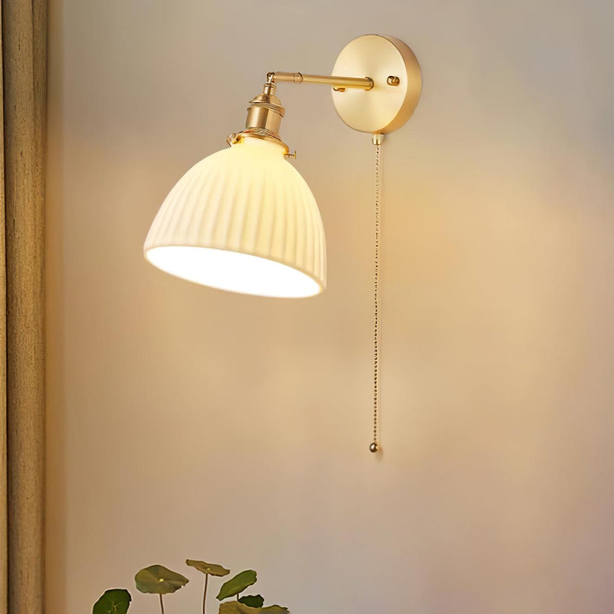 Oriiraria wandlamp Geplooid Keramiek messing