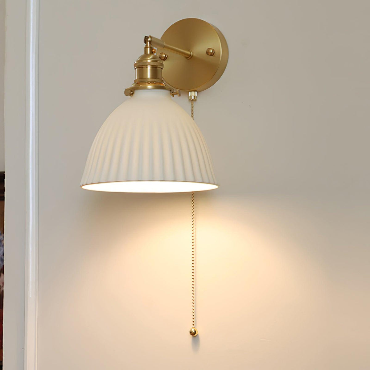 Oriiraria wandlamp Geplooid Keramiek messing