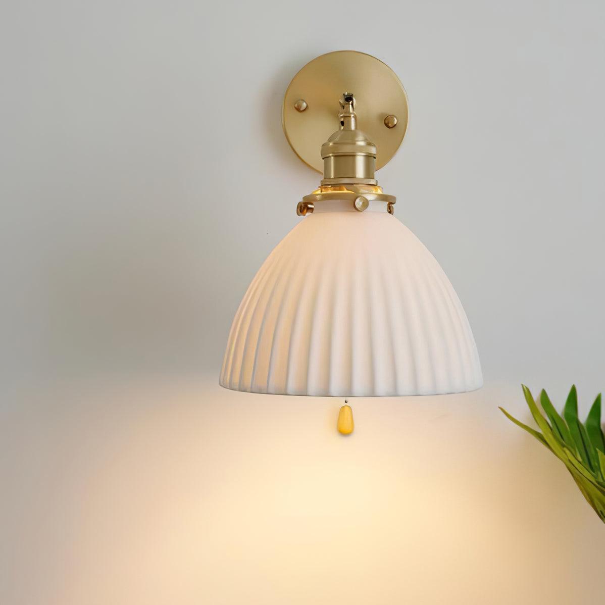 Oriiraria wandlamp Geplooid Keramiek messing