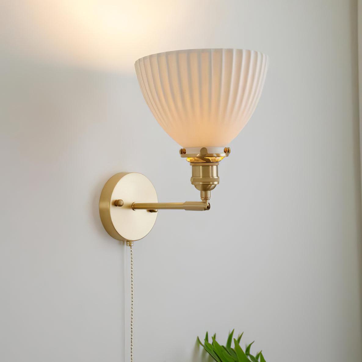 Oriiraria wandlamp Geplooid Keramiek messing