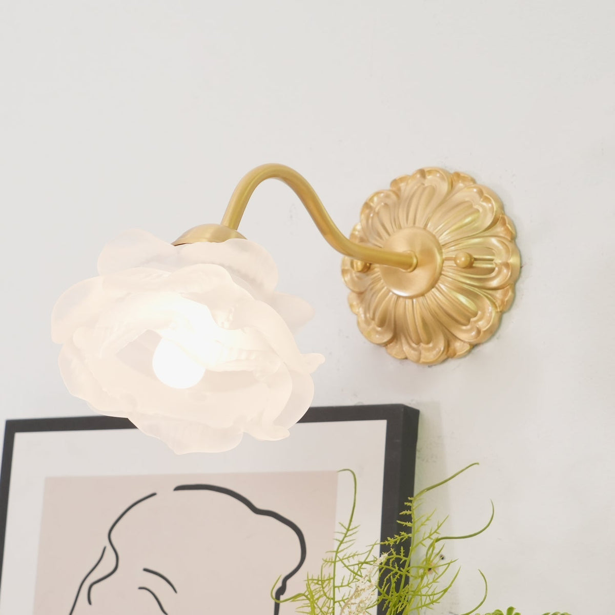 Palo wandlamp messing bloemmotief luxe