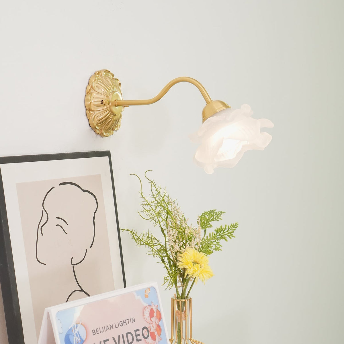 Palo wandlamp messing bloemmotief luxe