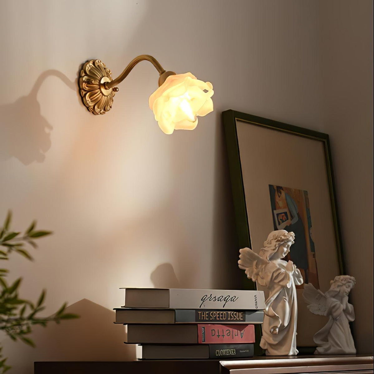 Palo wandlamp messing bloemmotief luxe