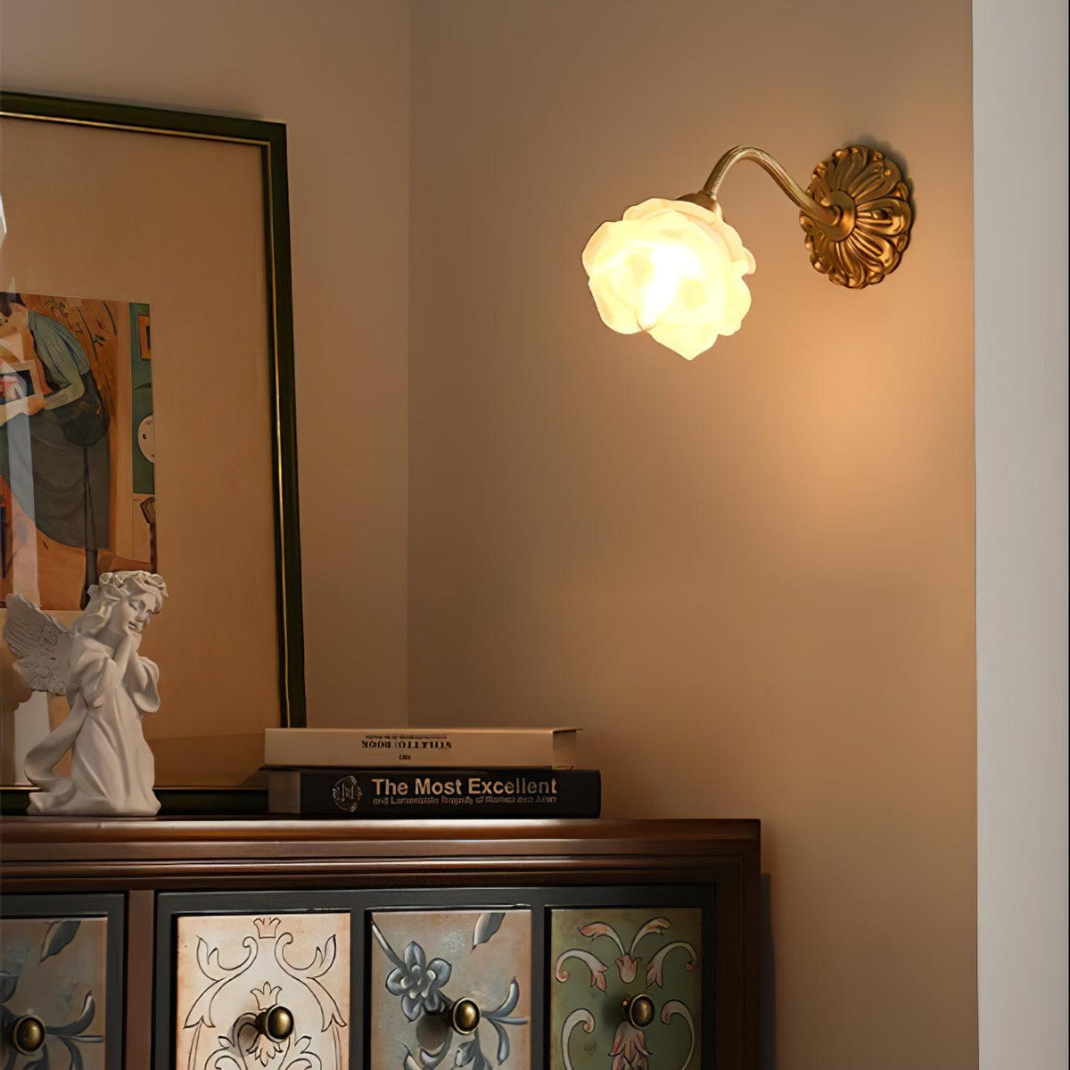 Palo wandlamp messing bloemmotief luxe