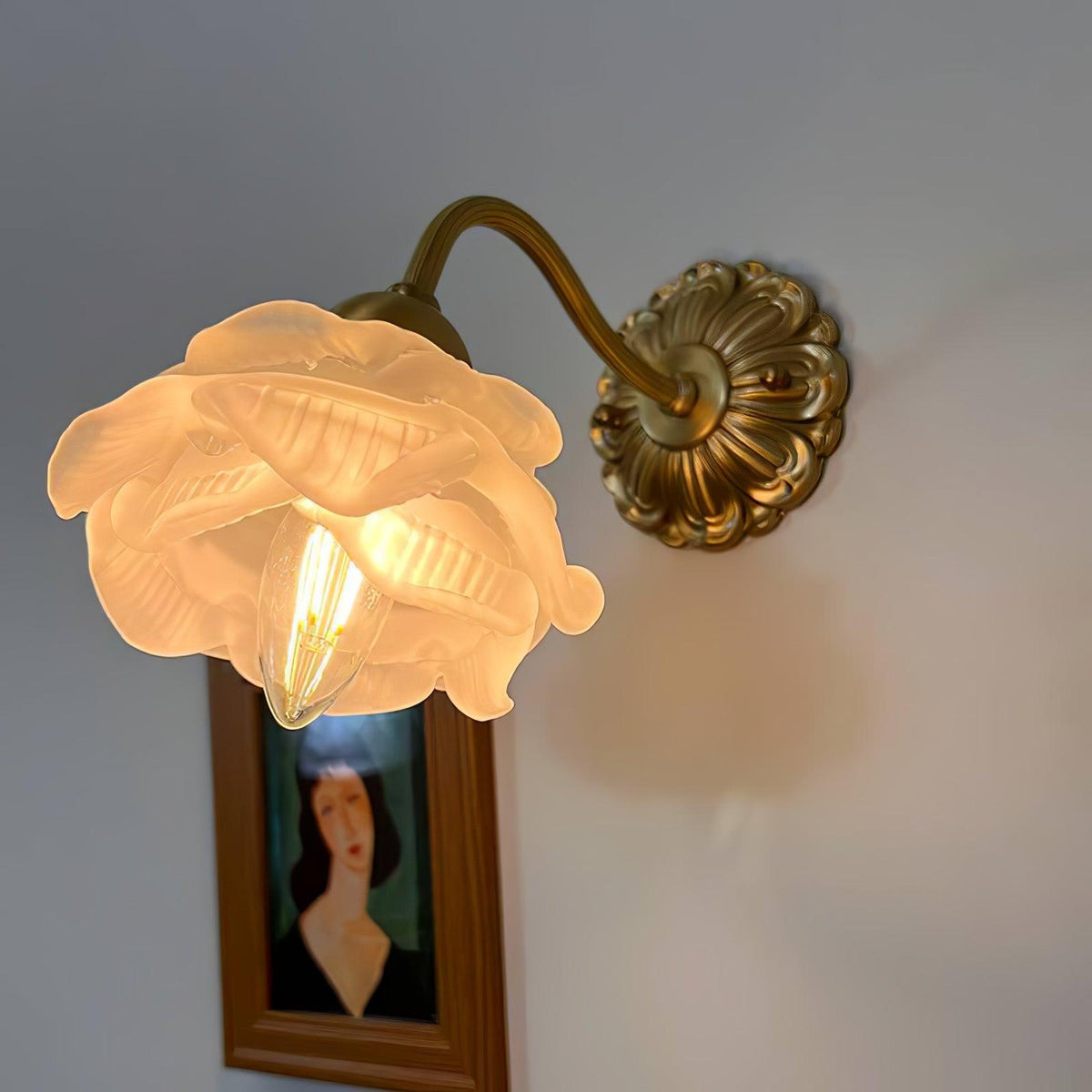 Palo wandlamp messing bloemmotief luxe