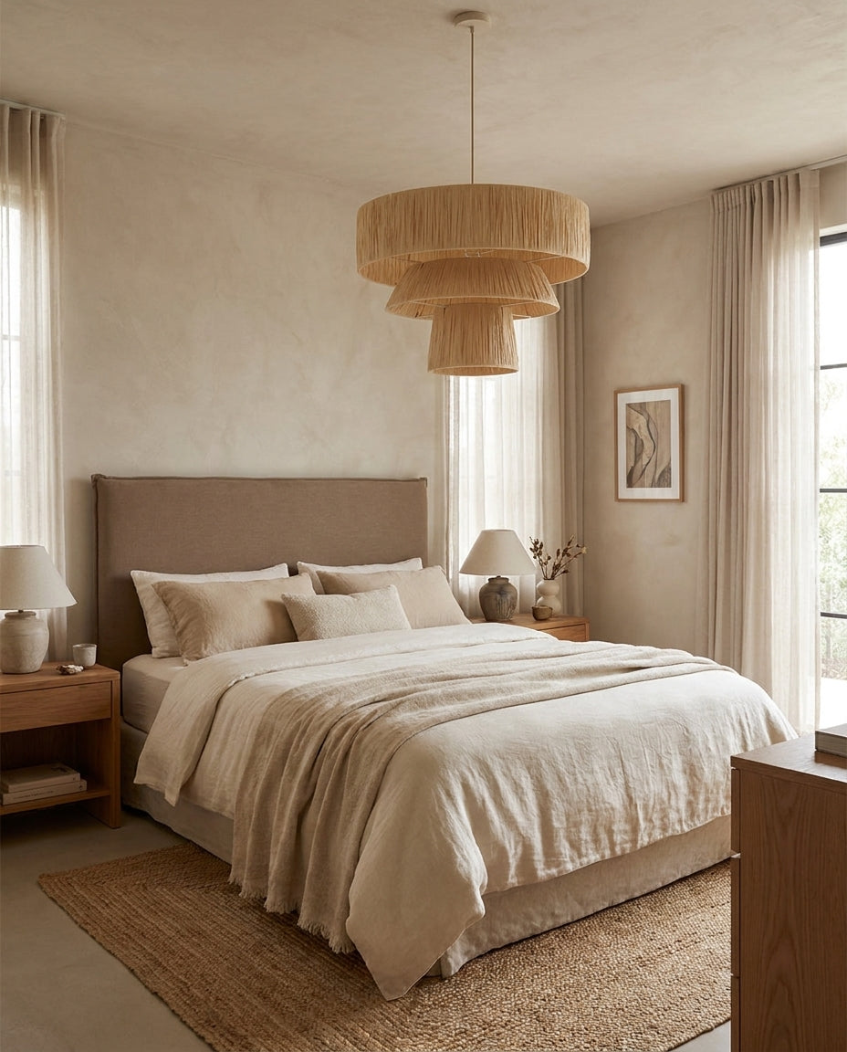 Caleise hanglamp met natuurlijke raffia