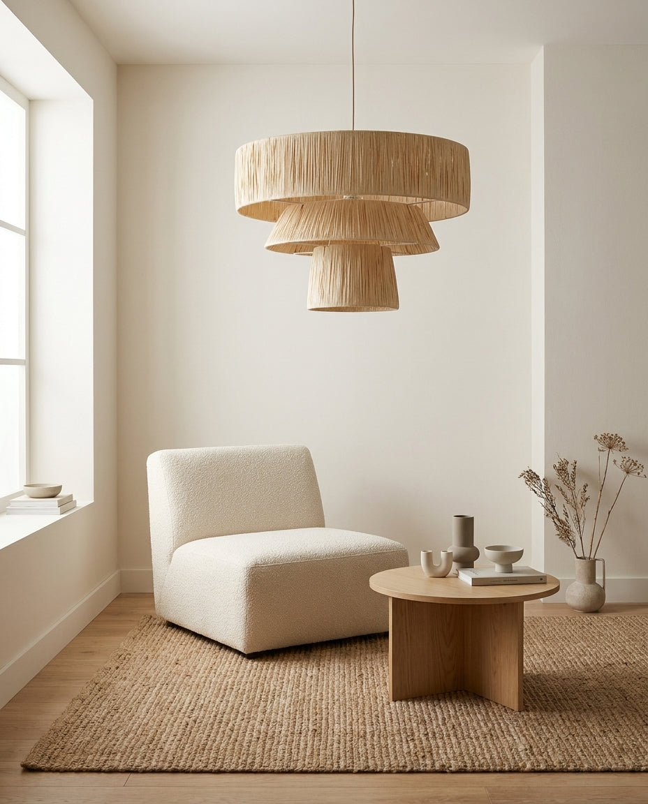 Caleise hanglamp met natuurlijke raffia