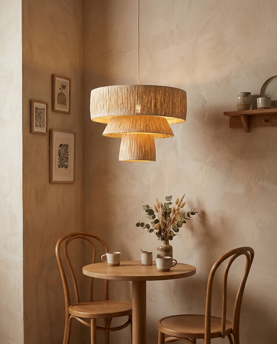 Caleise hanglamp met natuurlijke raffia