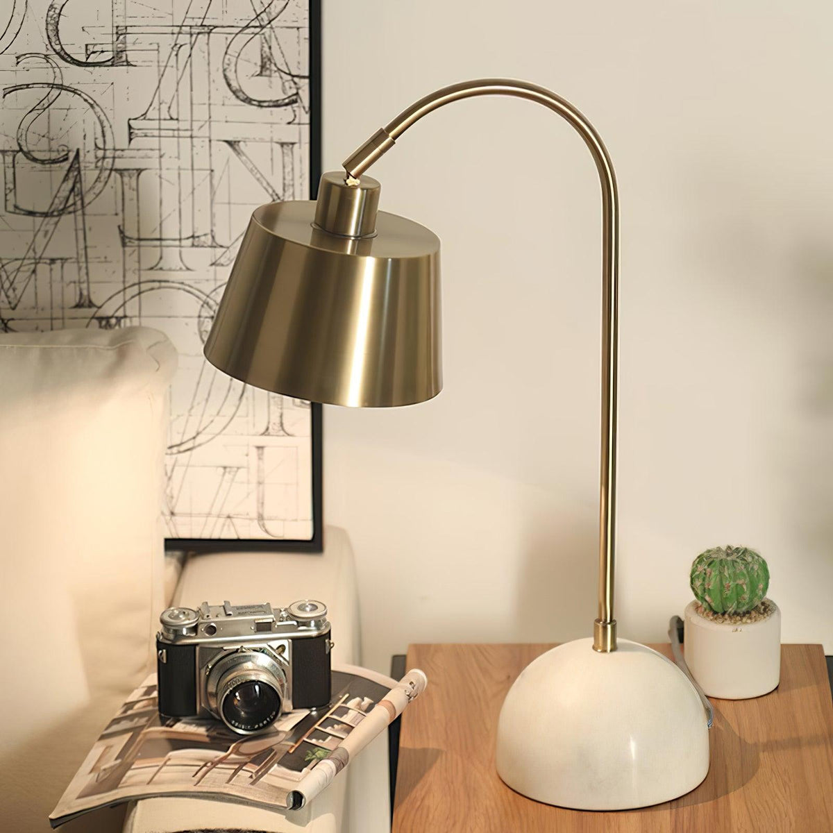 Caleo elegante tafellamp met marmeren voet