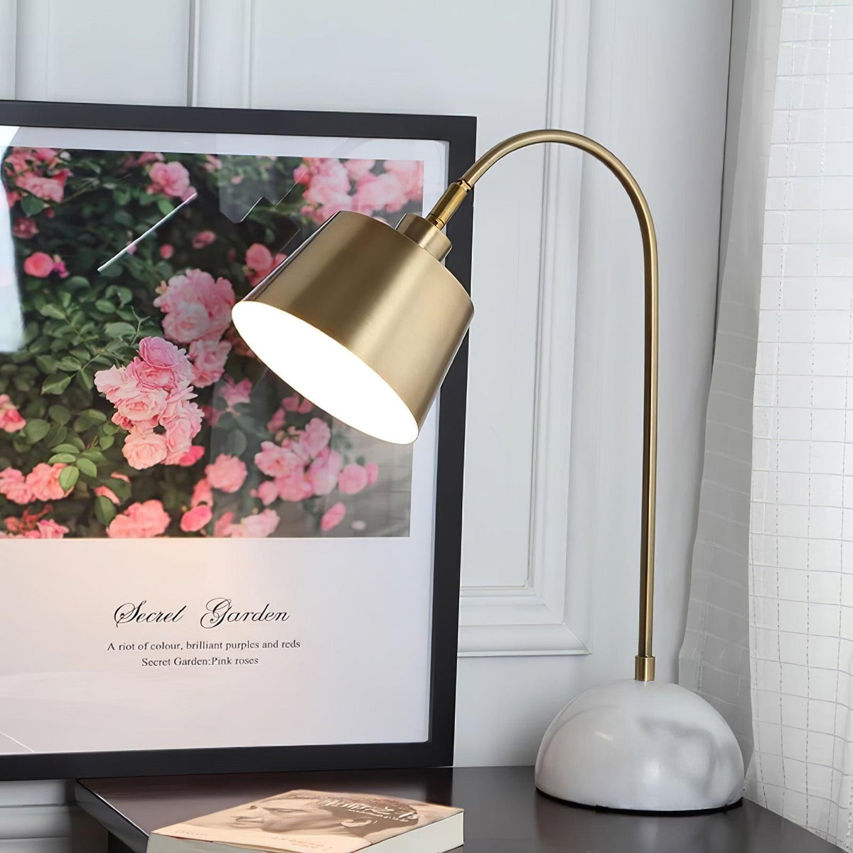 Caleo elegante tafellamp met marmeren voet