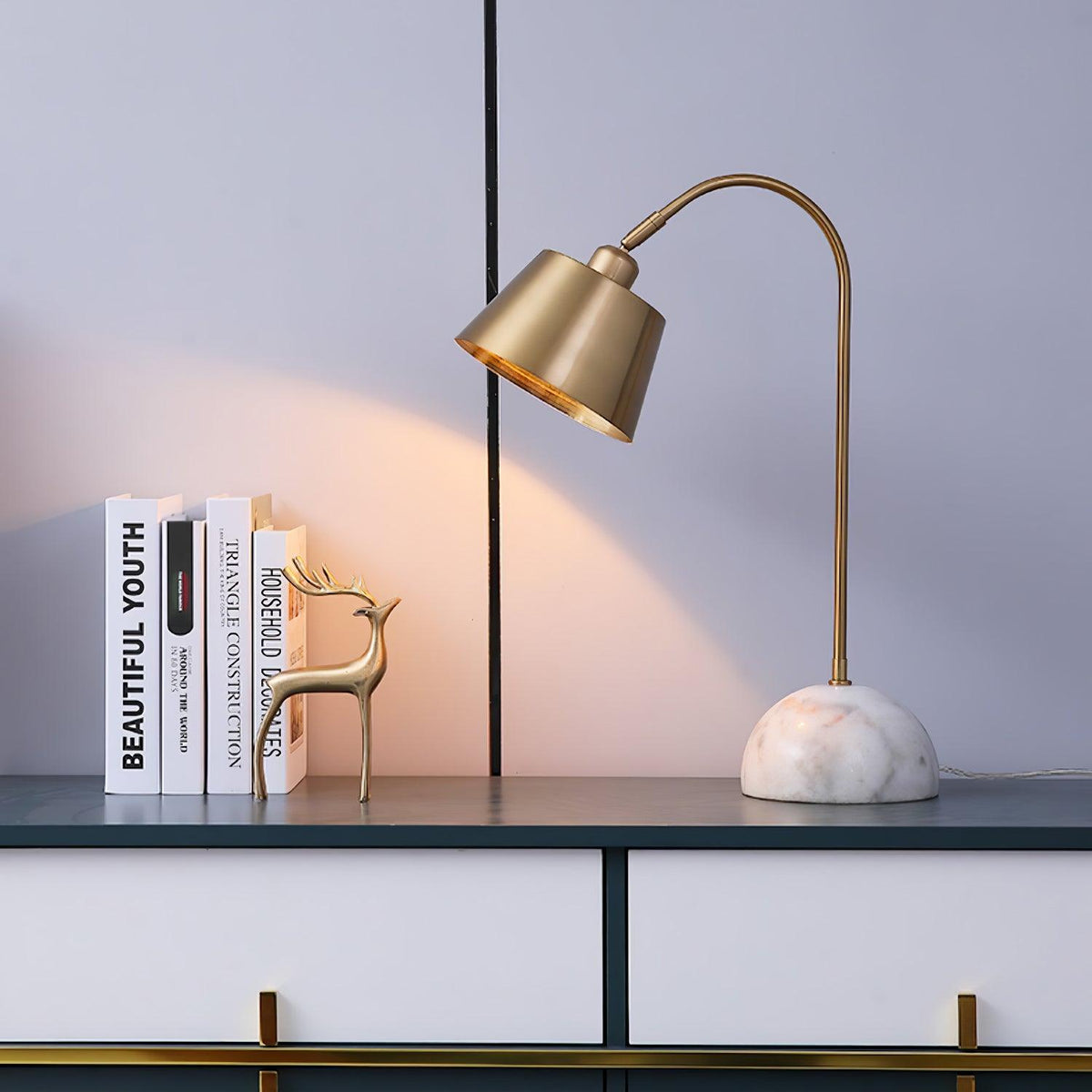 Caleo elegante tafellamp met marmeren voet