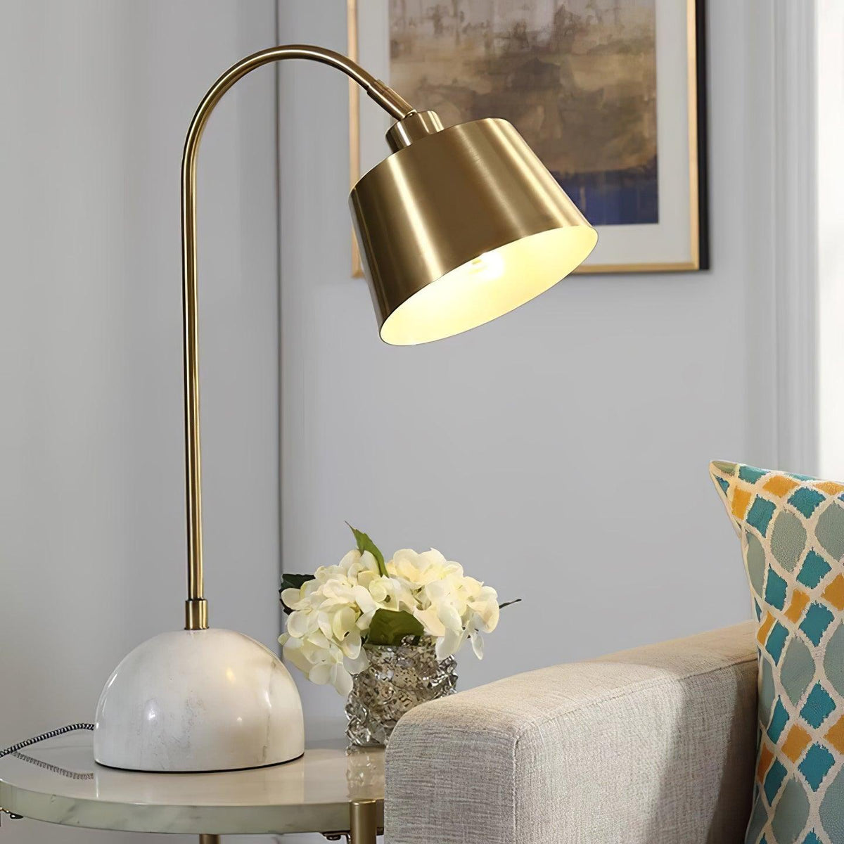 Caleo elegante tafellamp met marmeren voet