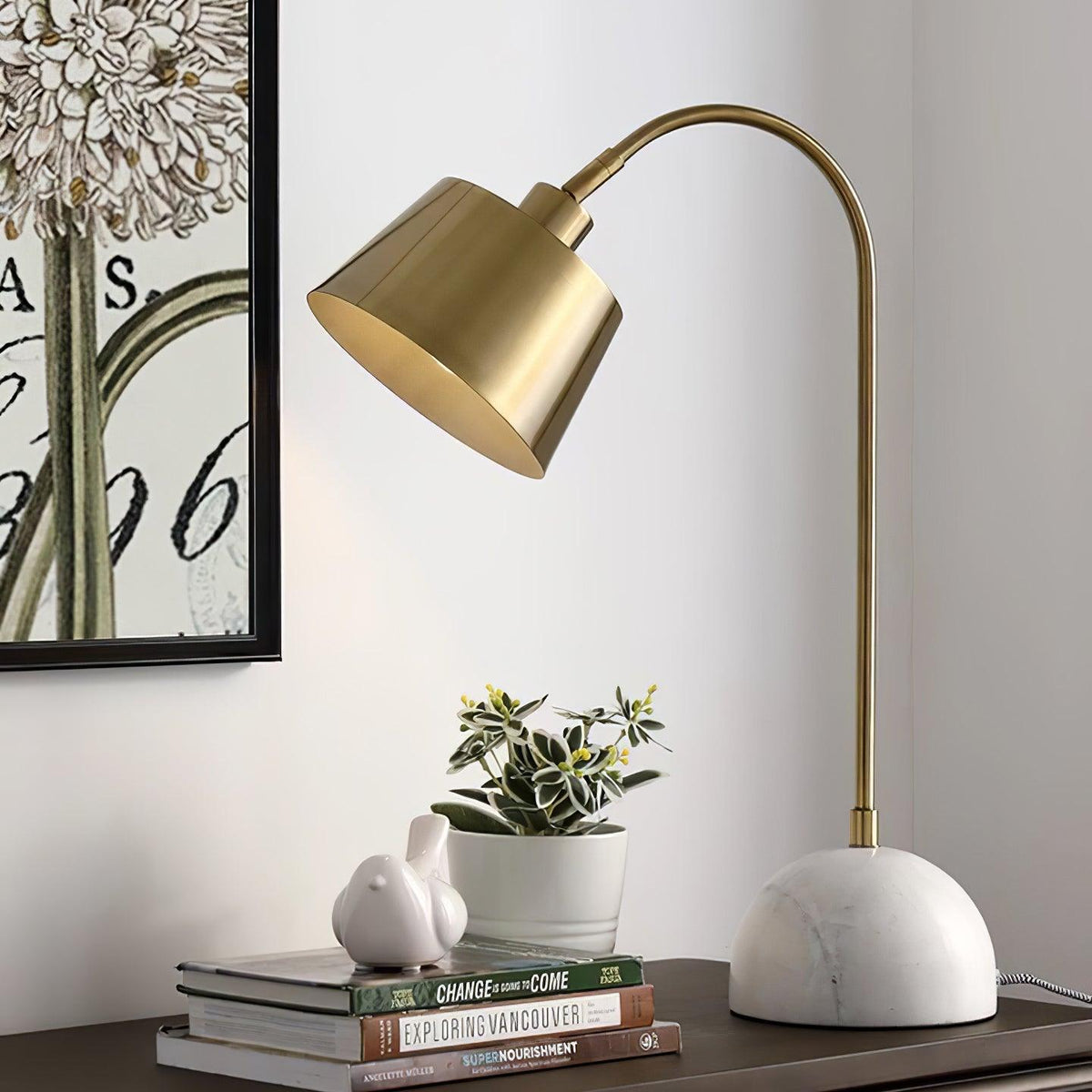 Caleo elegante tafellamp met marmeren voet
