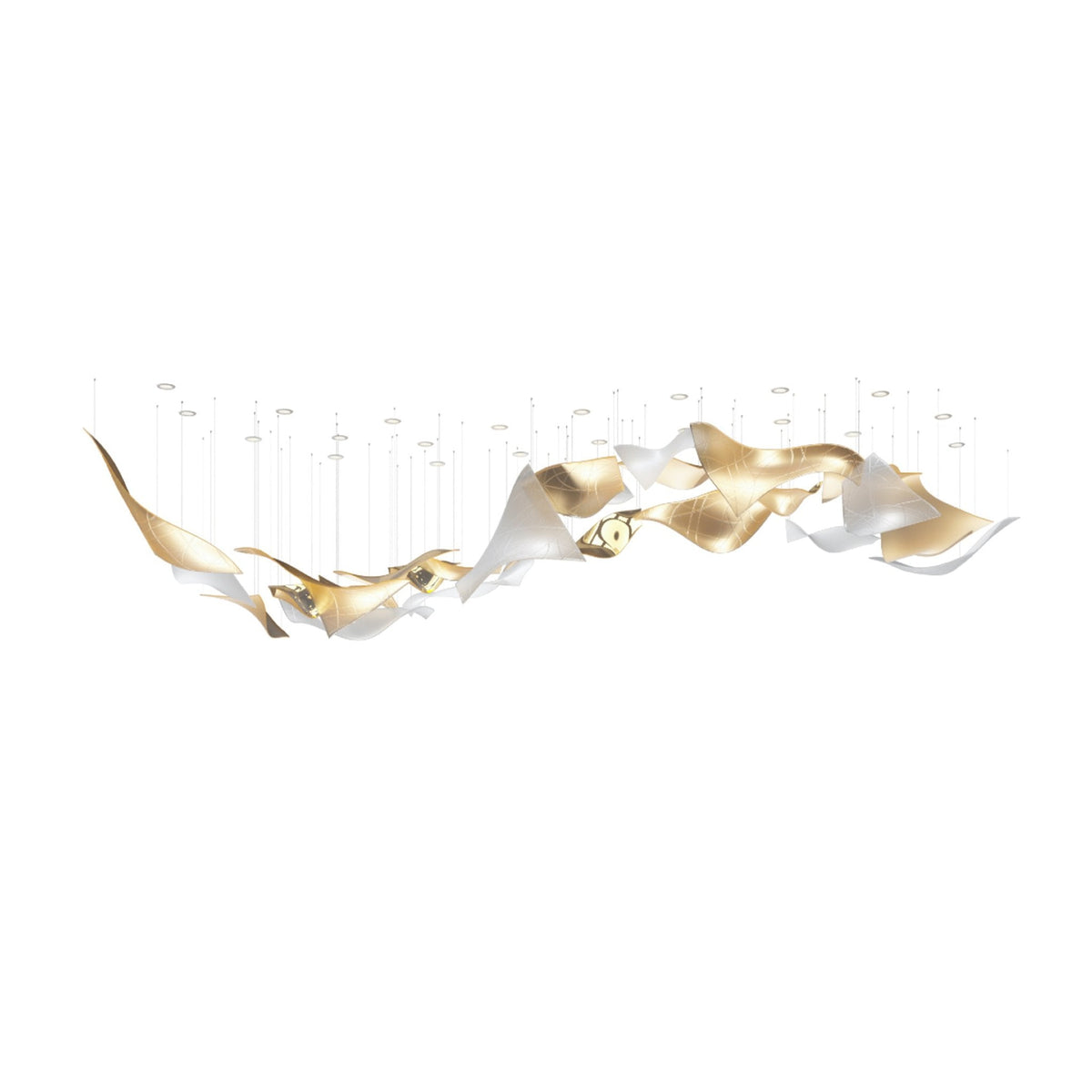 Alnoror sculpturale hanglamp met goudkleurige afwerking