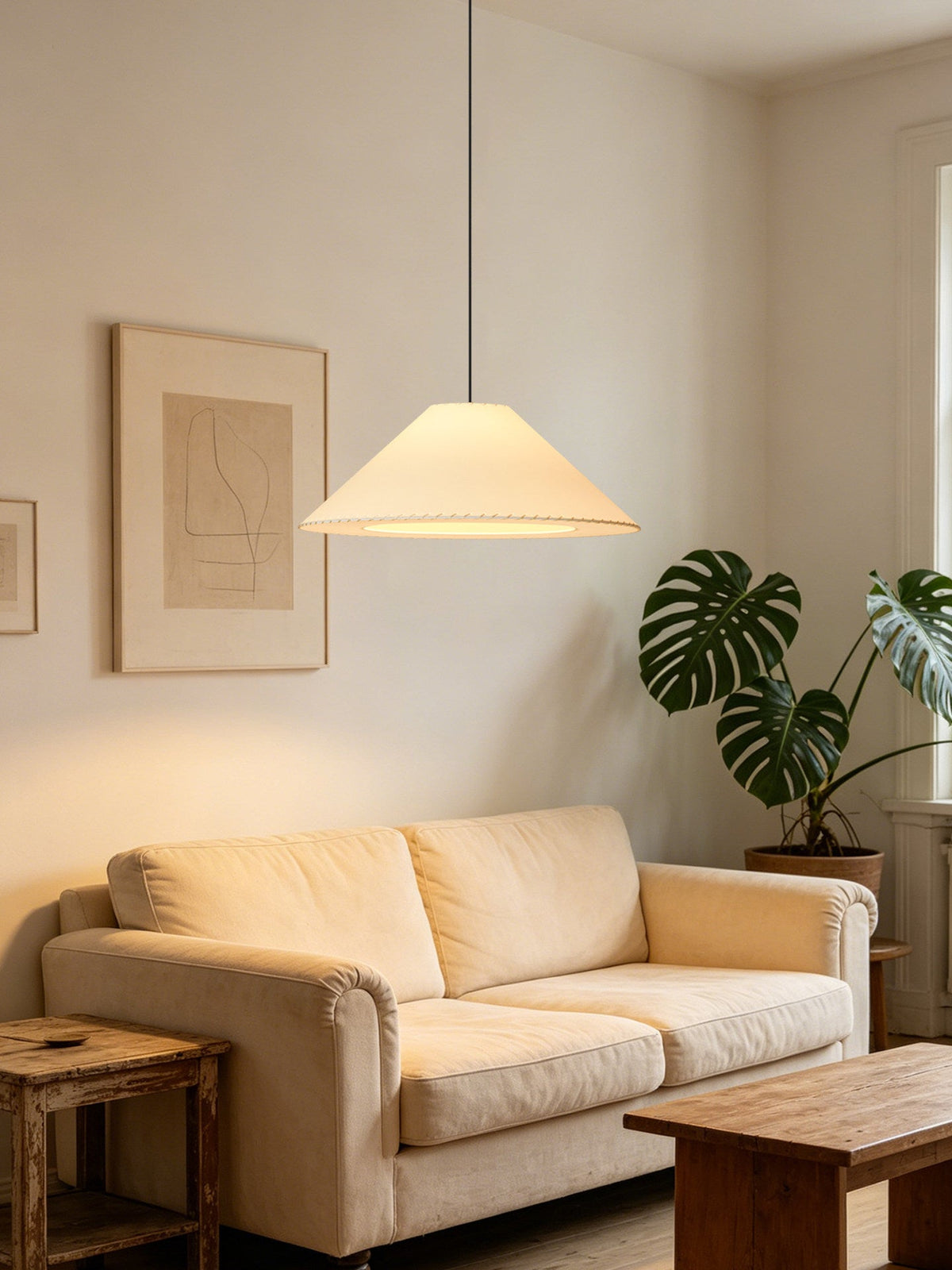 Ormondleigh stoffen kegelvormige hanglamp