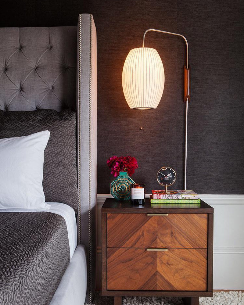 Aldinira wandlamp walnoot bal