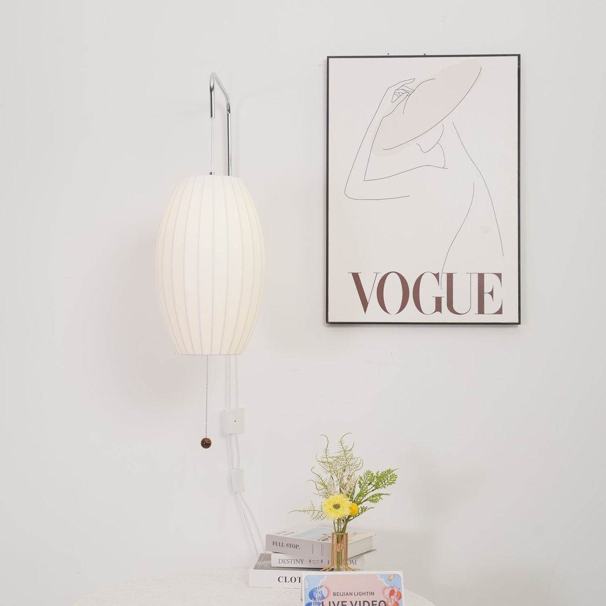 Aldinira wandlamp walnoot bal