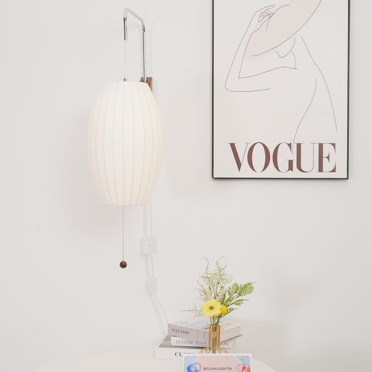 Aldinira wandlamp walnoot bal