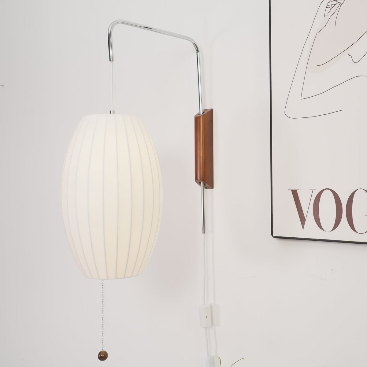 Aldinira wandlamp walnoot bal