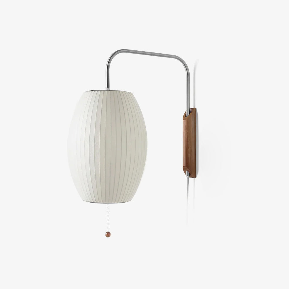 Aldinira wandlamp walnoot bal