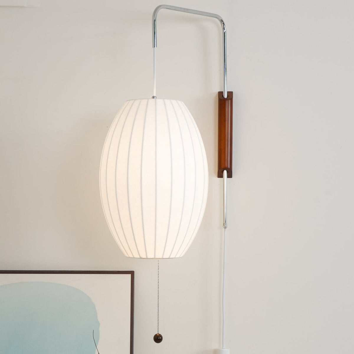 Aldinira wandlamp walnoot bal