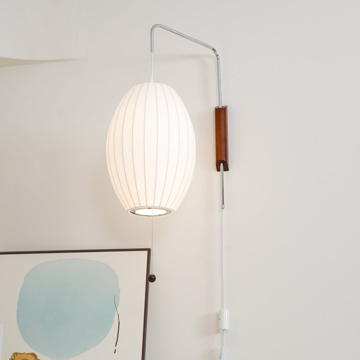 Aldinira wandlamp walnoot bal