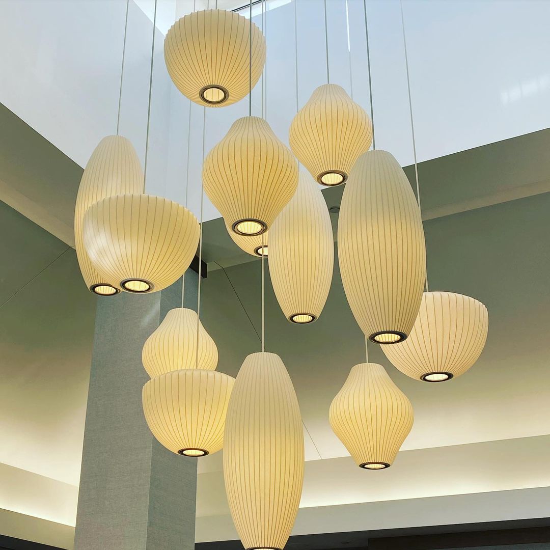 Bis hanglamp van zijde en staal