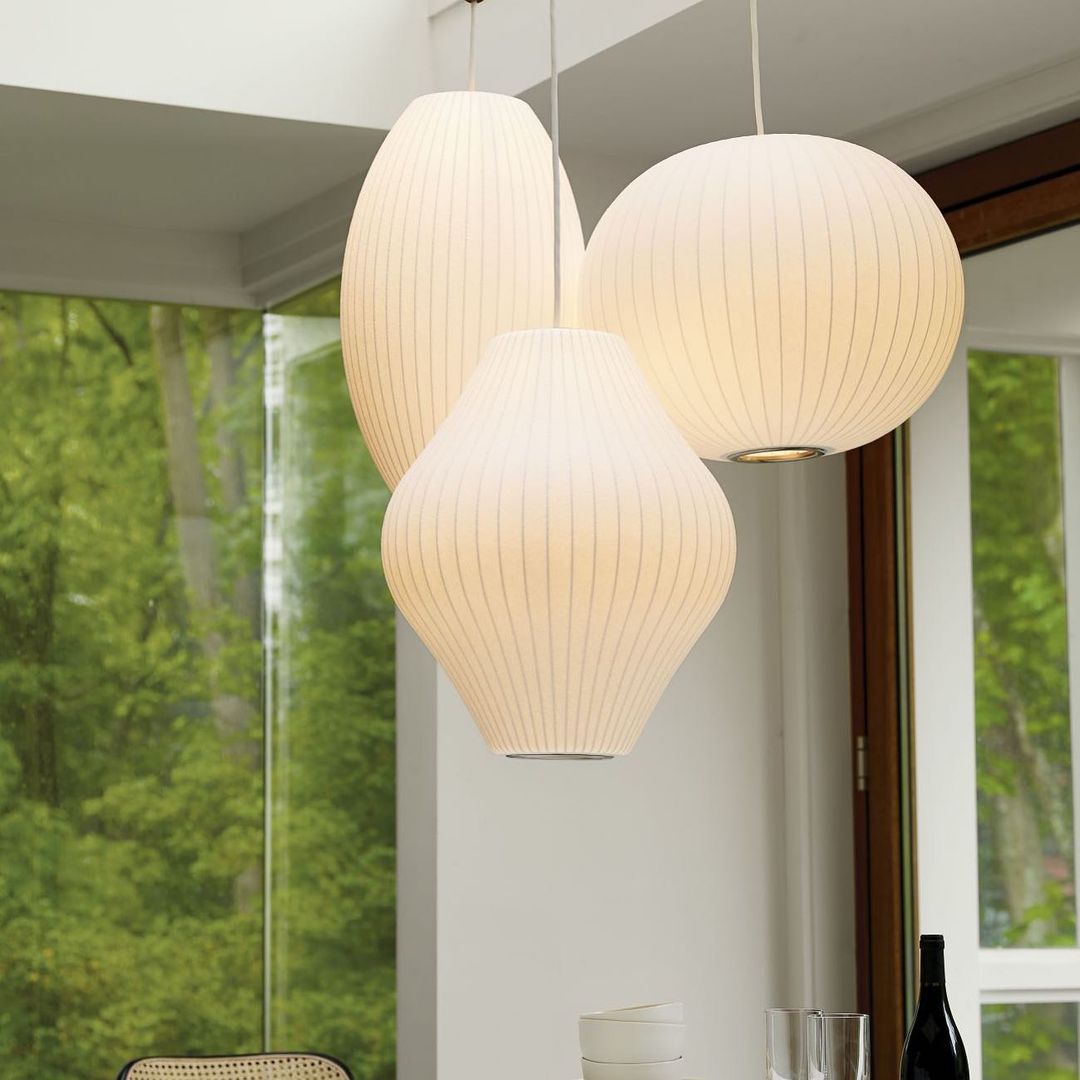 Bis hanglamp van zijde en staal
