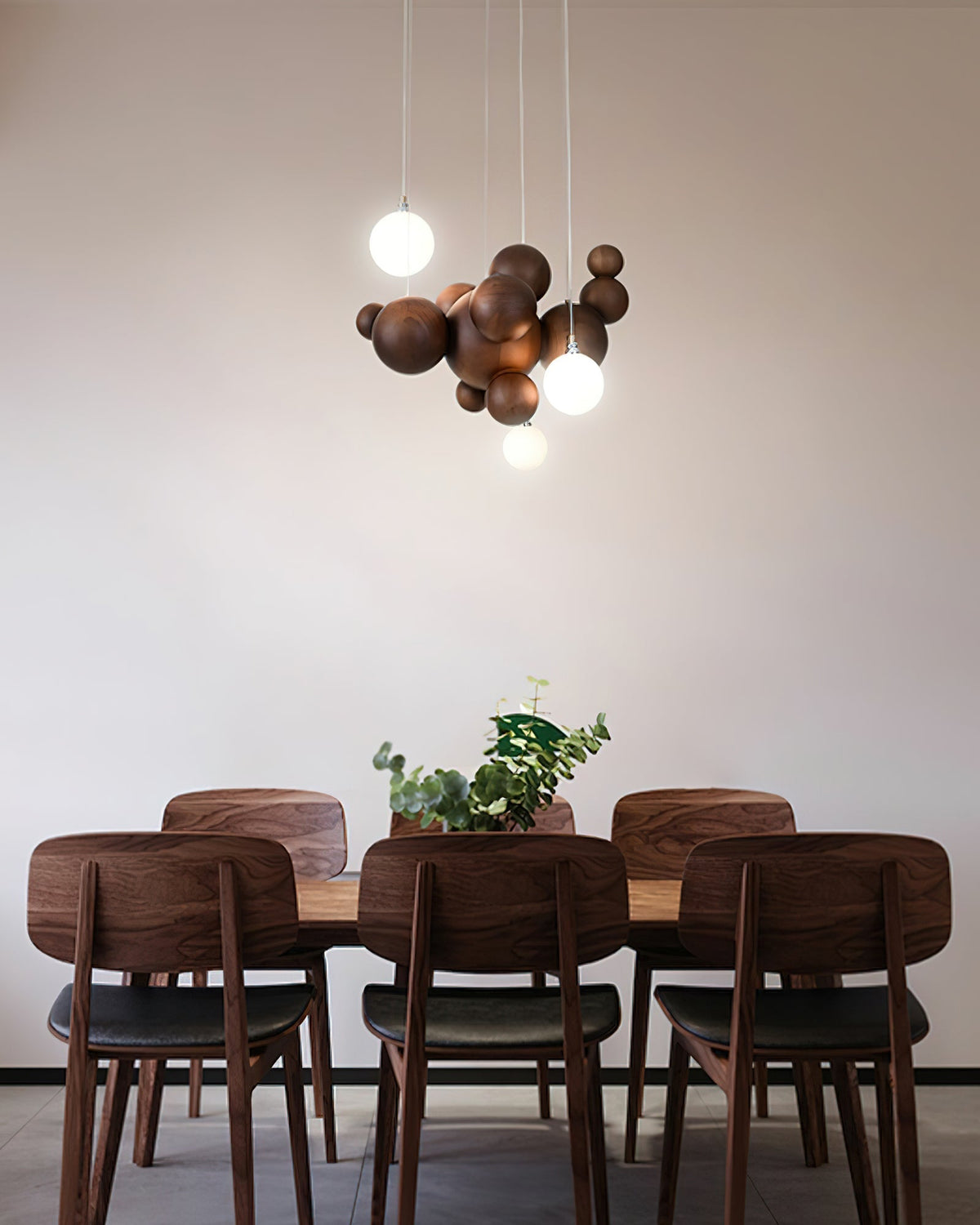 Elveraria Kroonluchter Hout & Acryl Bubbels Cluster