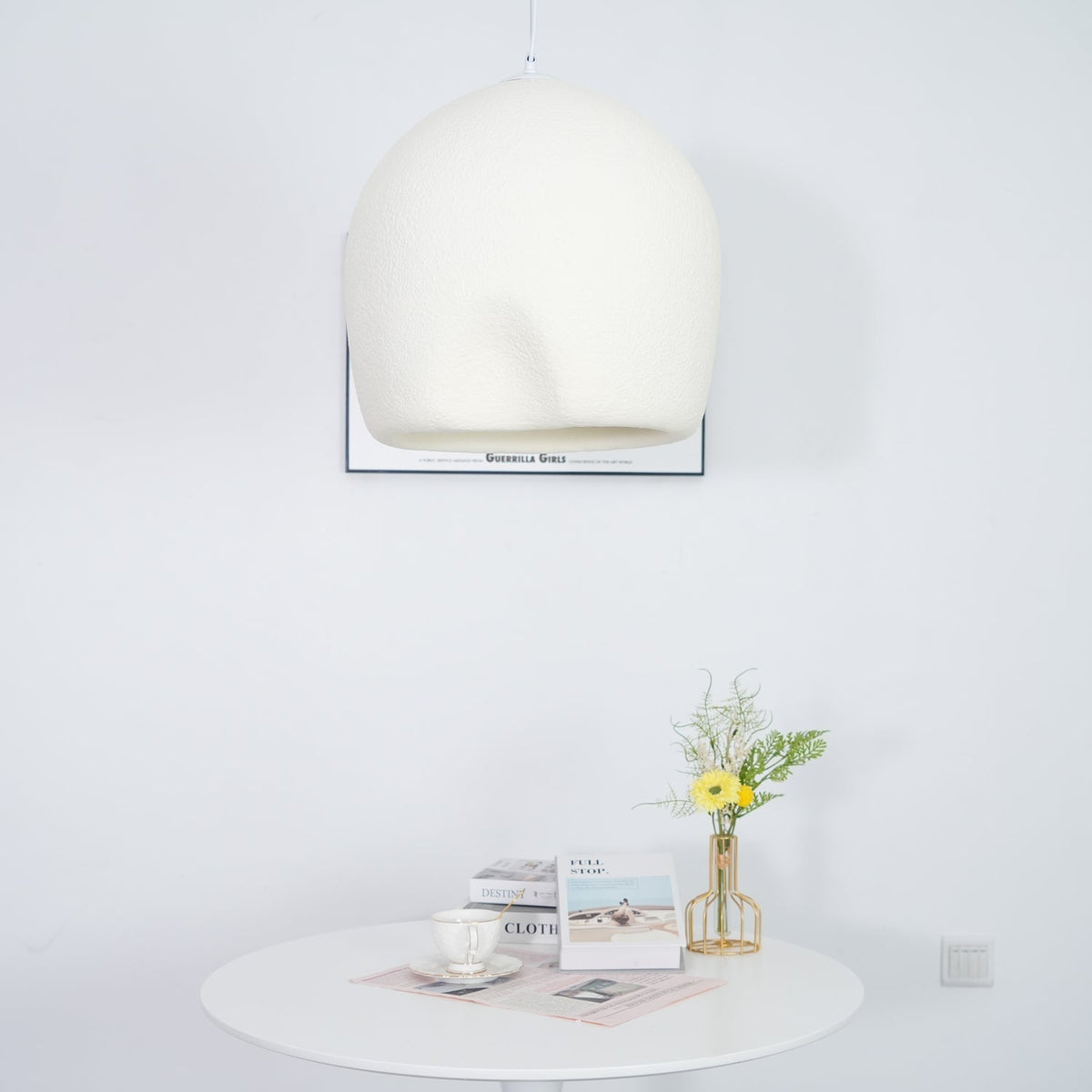 Nuo hanglamp Plaster Ronde Koepel Wabi Sabi