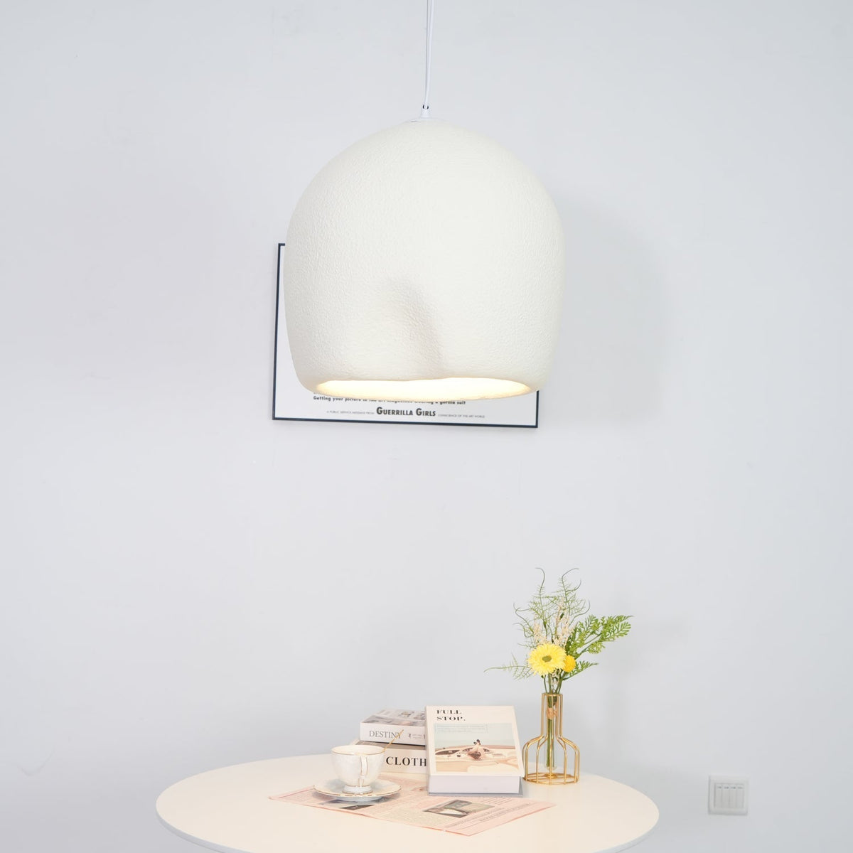 Nuo hanglamp Plaster Ronde Koepel Wabi Sabi