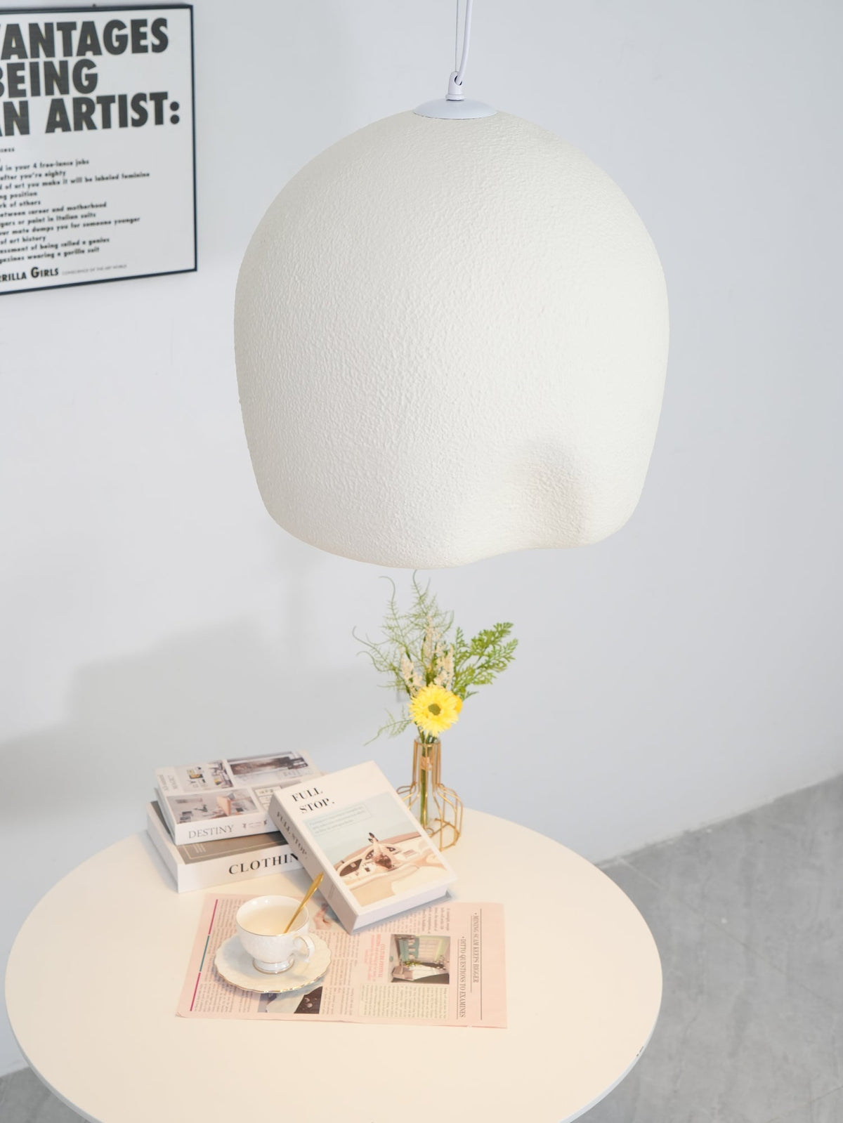 Nuo hanglamp Plaster Ronde Koepel Wabi Sabi