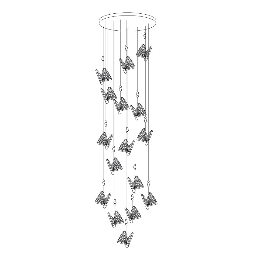 Elaaneria Moderne hanglamp met vleugelvorm