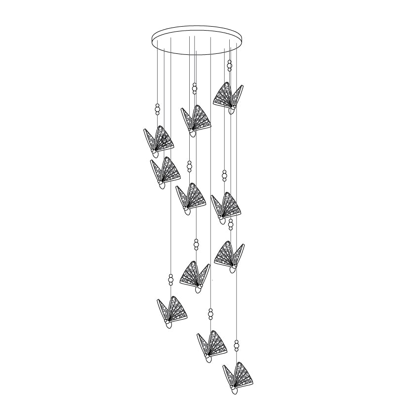 Elaaneria Moderne hanglamp met vleugelvorm