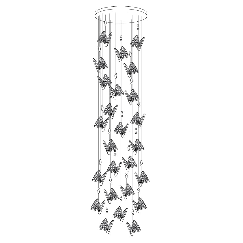 Elaaneria Moderne hanglamp met vleugelvorm