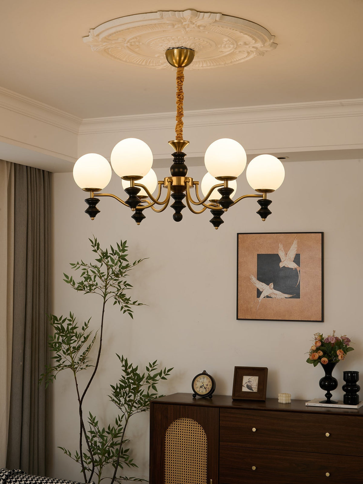 Ordore Traditionele Elegantie Vintage Houten Kroonluchter