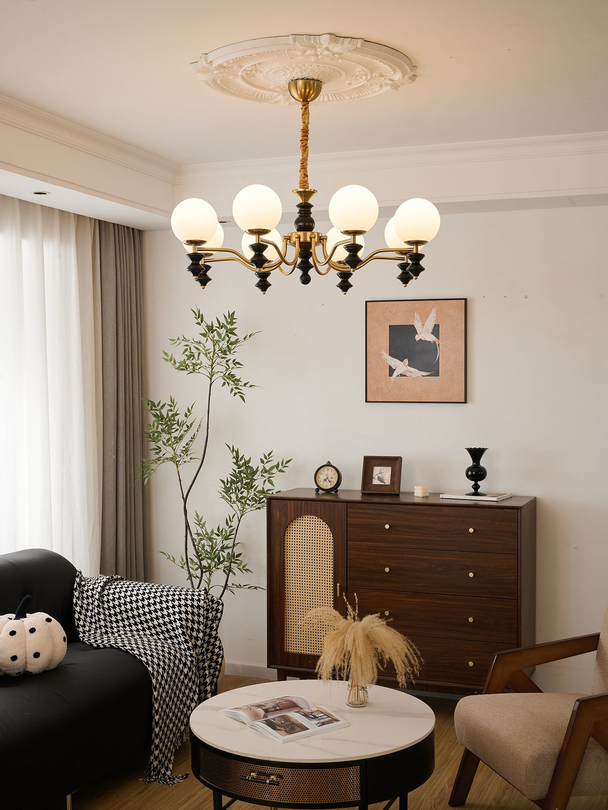 Ordore Traditionele Elegantie Vintage Houten Kroonluchter