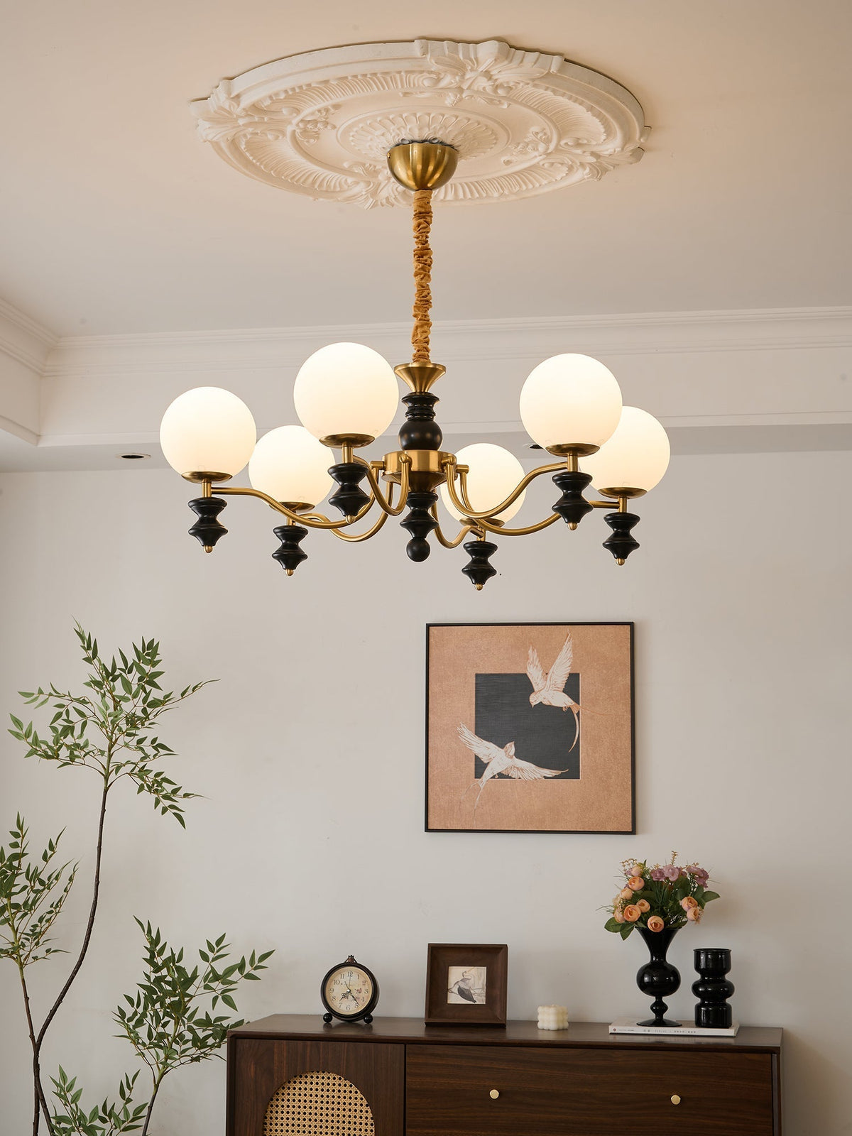 Ordore Traditionele Elegantie Vintage Houten Kroonluchter