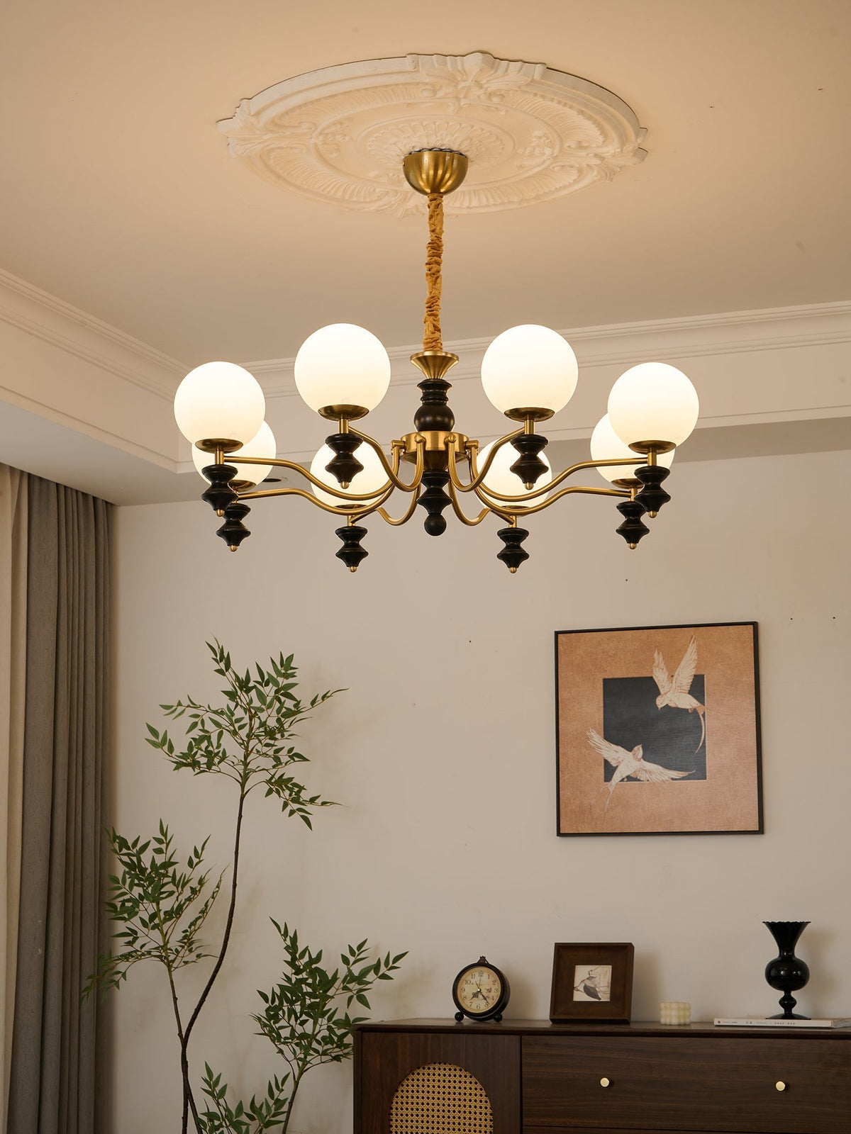 Ordore Traditionele Elegantie Vintage Houten Kroonluchter