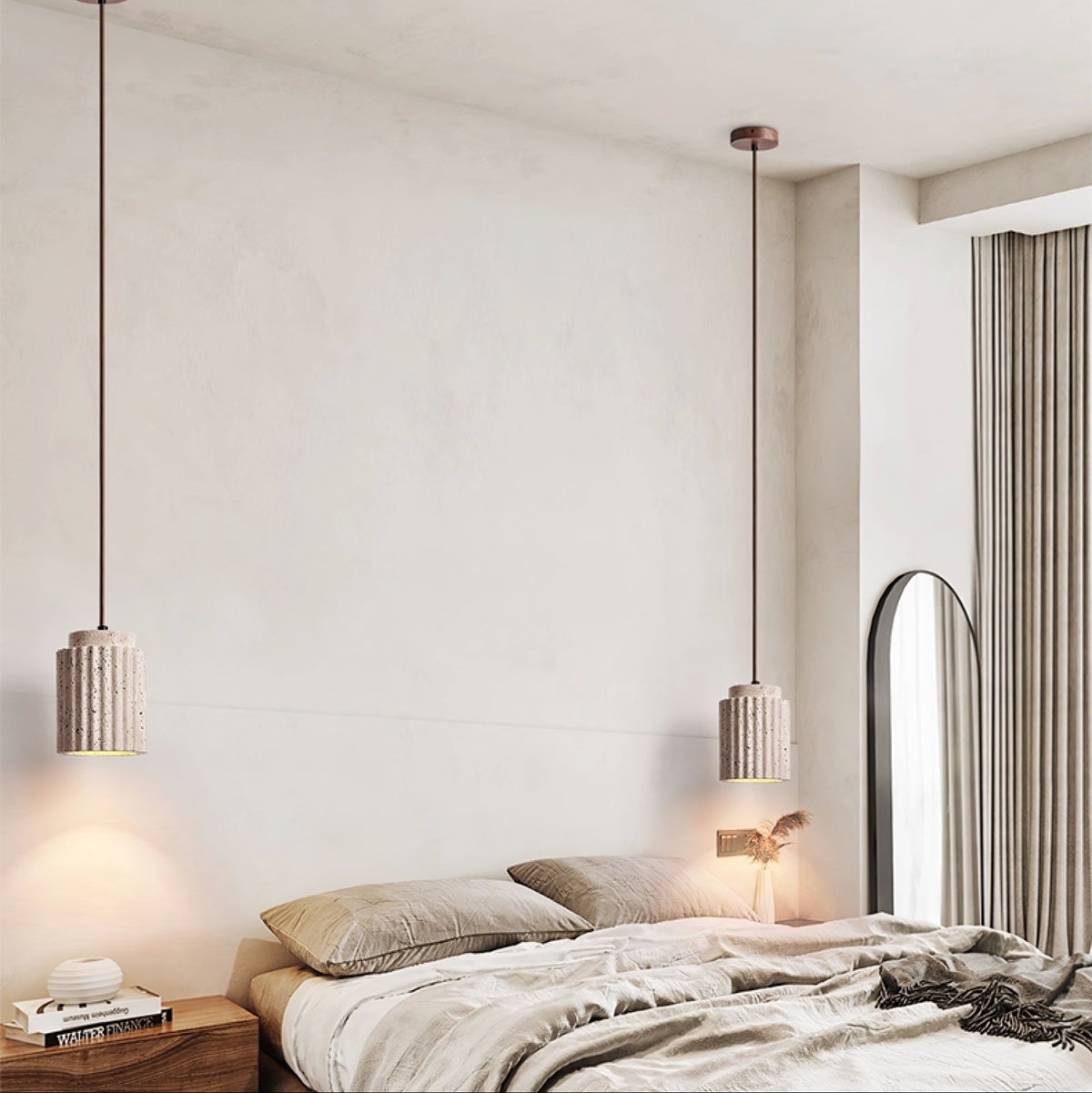 Serinaya hanglamp van geel travertin