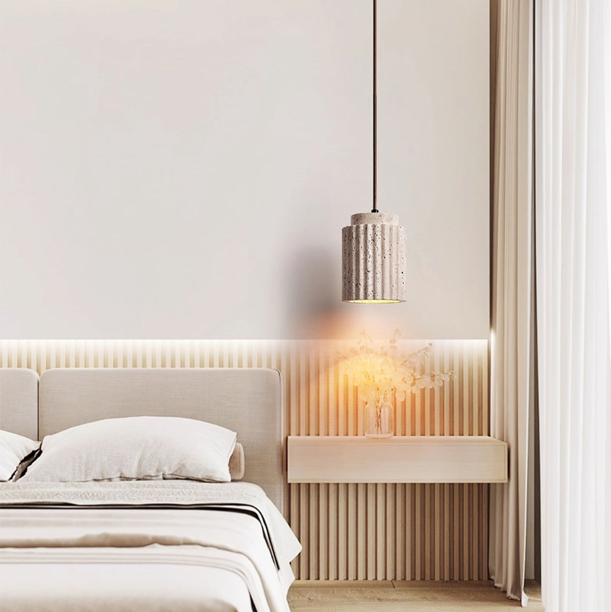 Serinaya hanglamp van geel travertin