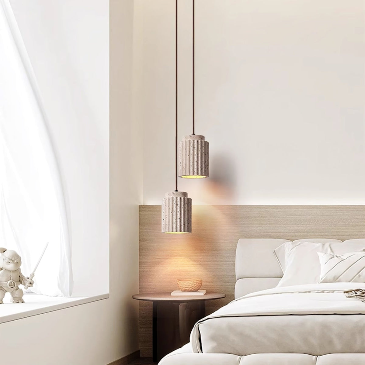 Serinaya hanglamp van geel travertin
