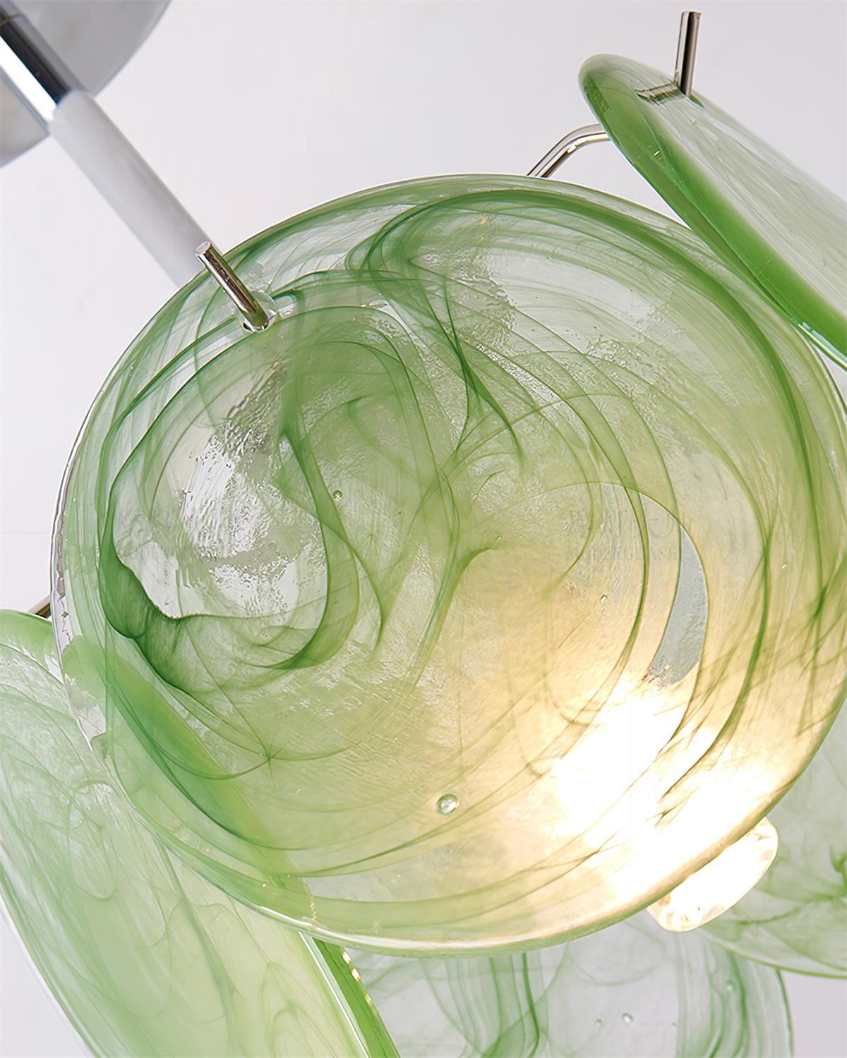 Lenira plafondlamp van glas blauw kunstglas modern