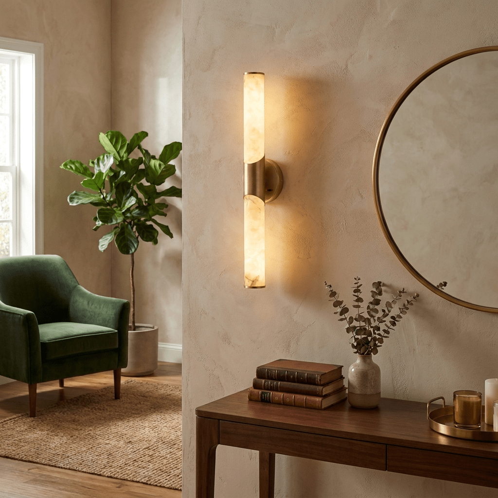 Alarisse albast Tube wandlamp
