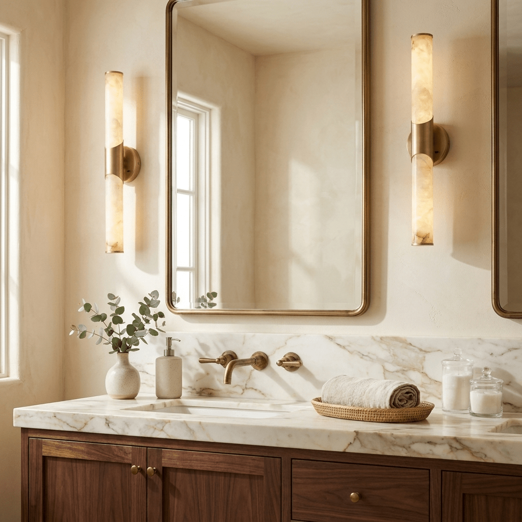 Alarisse albast Tube wandlamp
