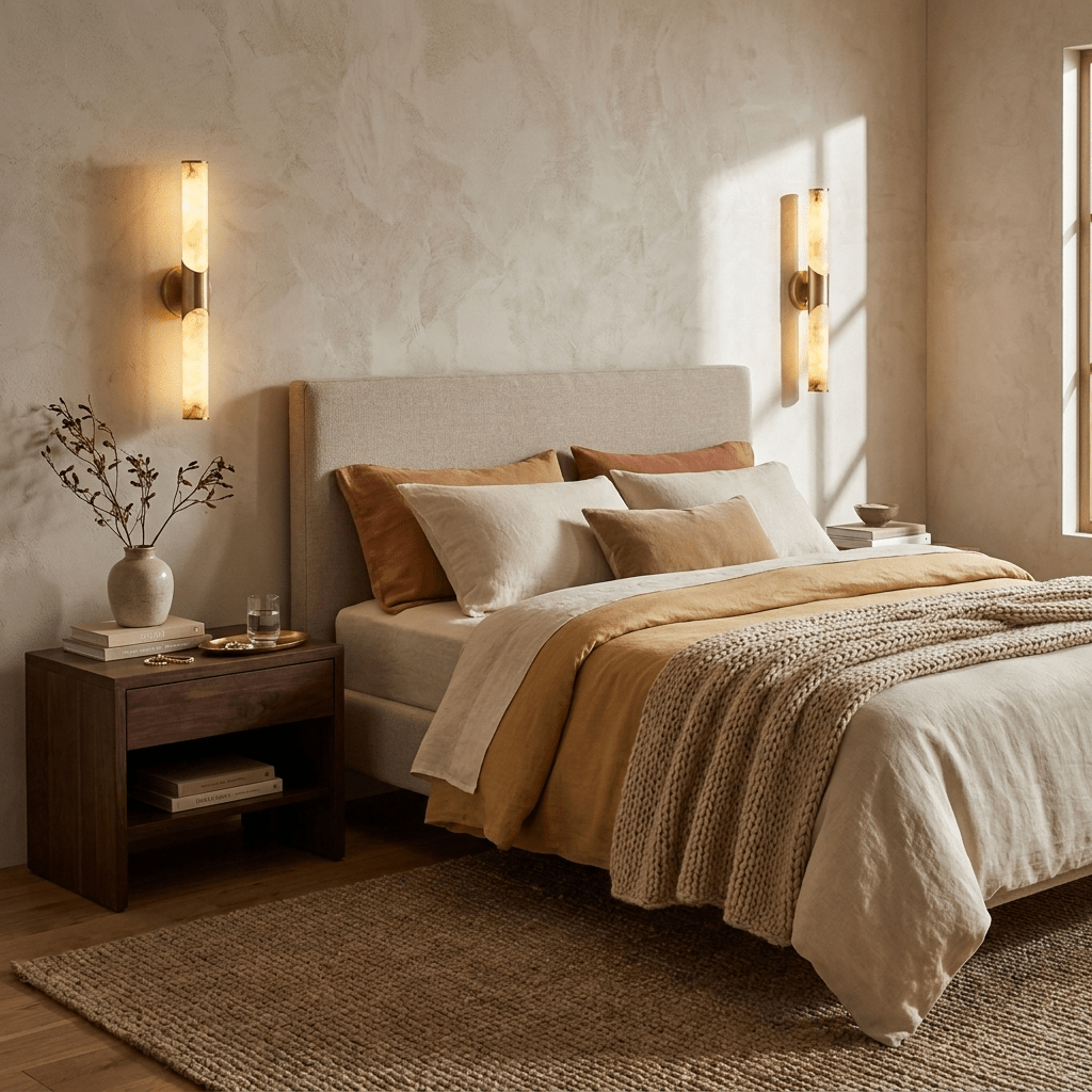 Alarisse albast Tube wandlamp