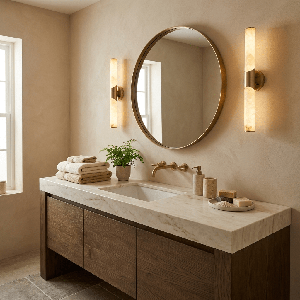 Alarisse albast Tube wandlamp