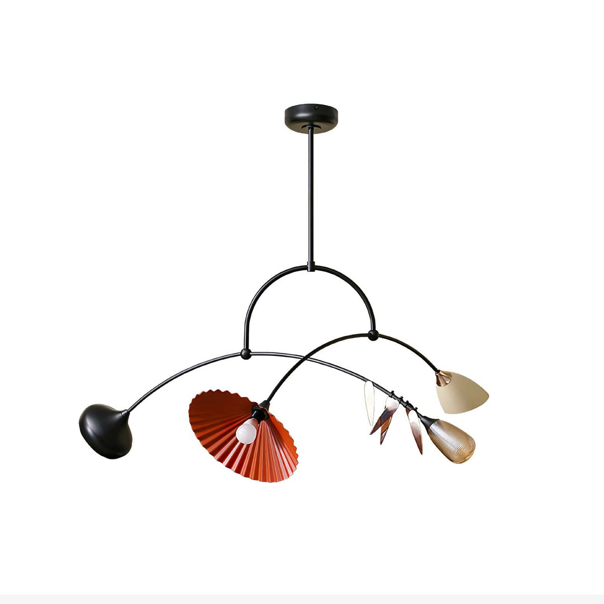 FloraCurv hanglamp met glas in oranje