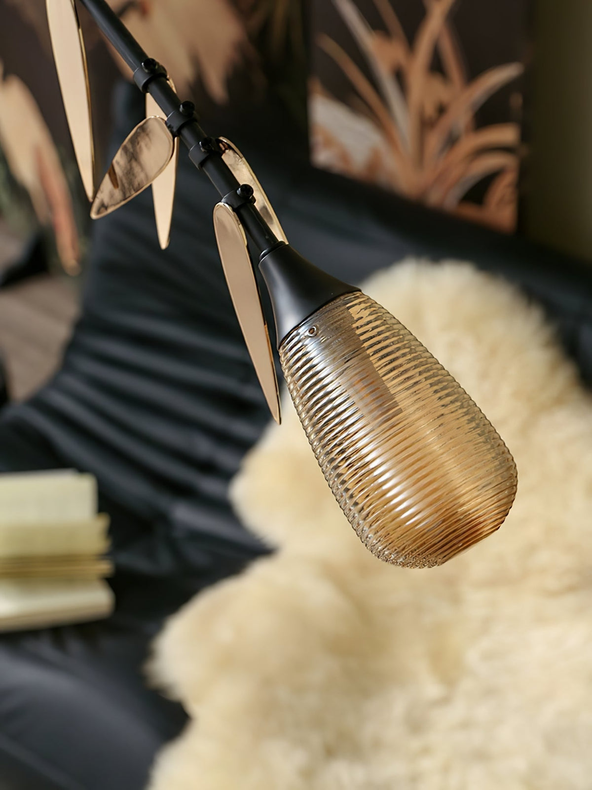 FloraCurv hanglamp met glas in oranje