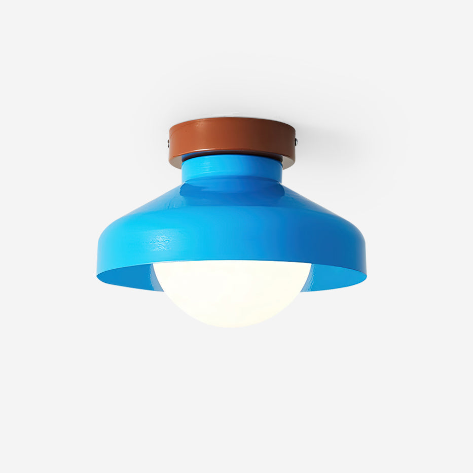 Valaneria blauwe plafondlamp met bolvormige kap